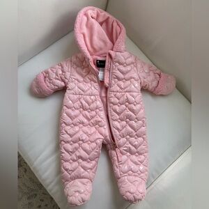 Rothschild Baby Girl Heart Winter Bunting Pram Snowsuit 3–6 Months Faux Fur Hood